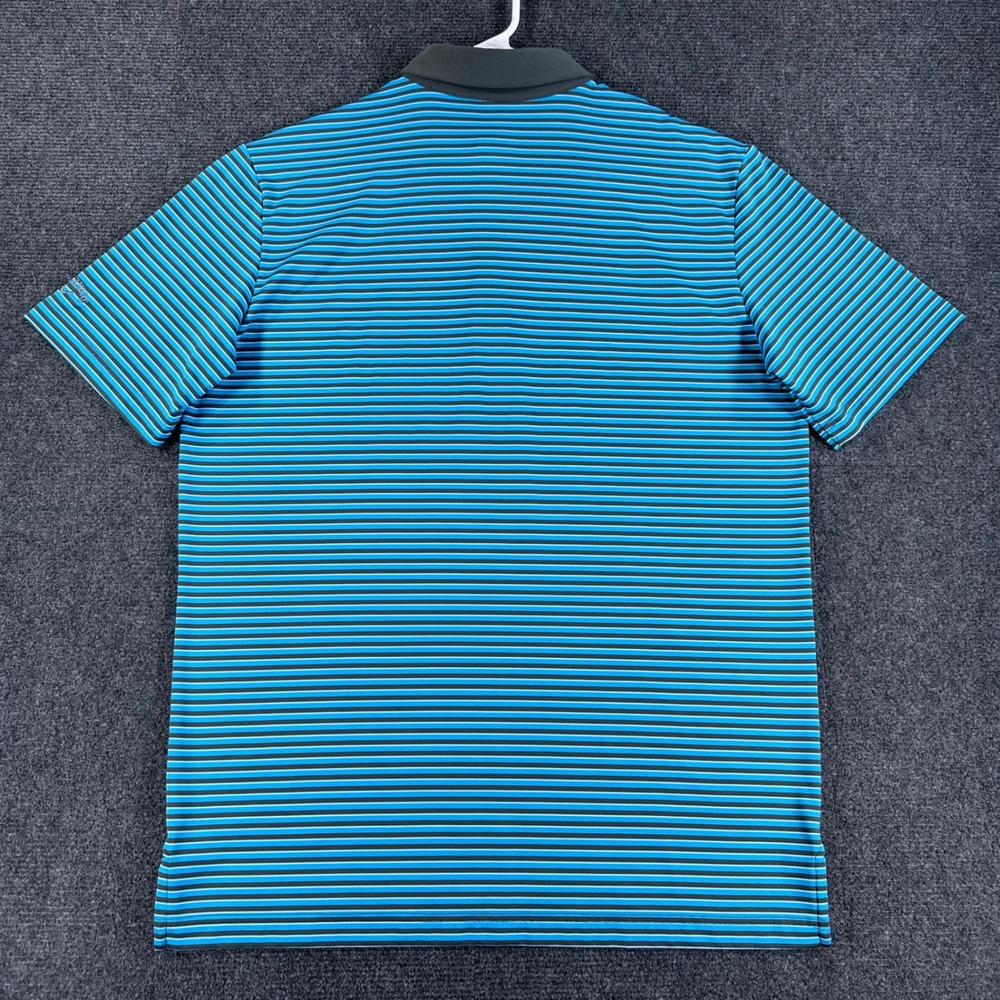 Callaway Opti-Dri Mens Blue Black Striped Short Sleeve Golf Polo Shirt Size M - Picture 9 of 12